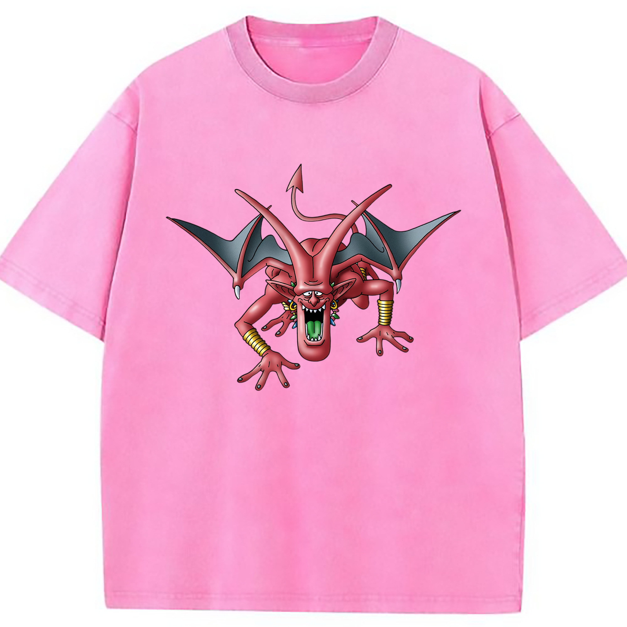 （画像用） ドラゴンクエスト Doragon Kuesuto Dragon Quest 綿100% ヴィンテージ風 半袖Tシャツ（フロントプリント）